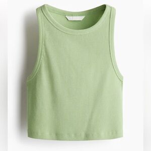 NWT H&M Light Green Crop Tank Top